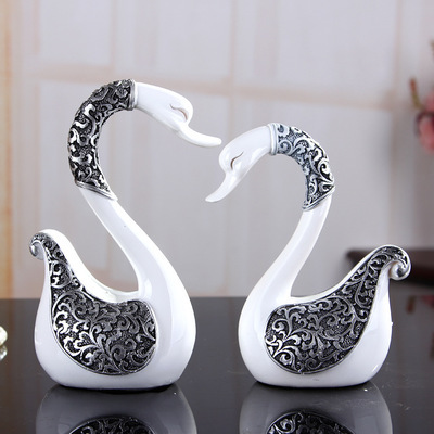千萬現貨情侶天鵝工藝禮品SF912 現代家居裝飾的優雅之選